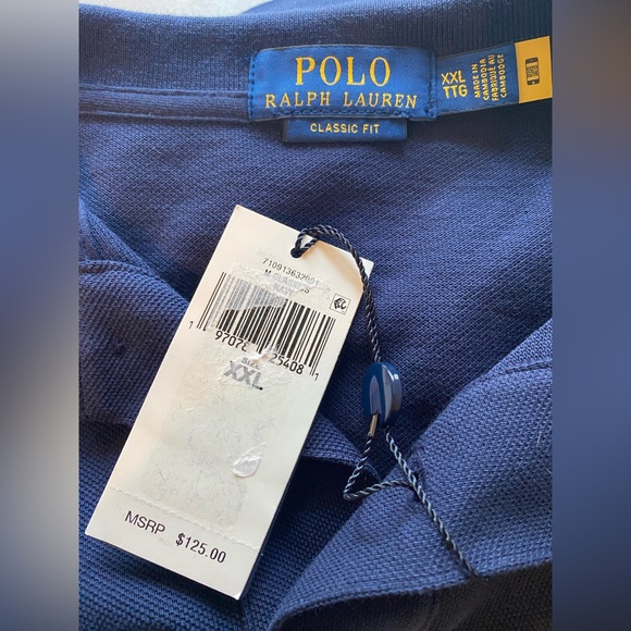 NEW Size XXL Mens POLO RALPH LAUREN Mesh Polo Shirt Big Pony Marine Navy $125 - Picture 8 of 8